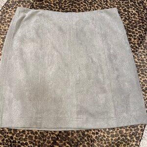 Suede mini skirt